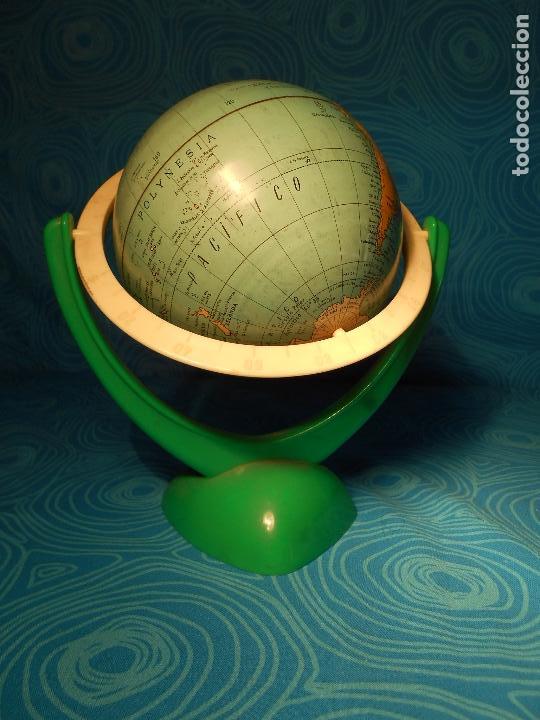 Vintage: BOLA DEL MUNDO METALICA, PIE EN PLASTICO