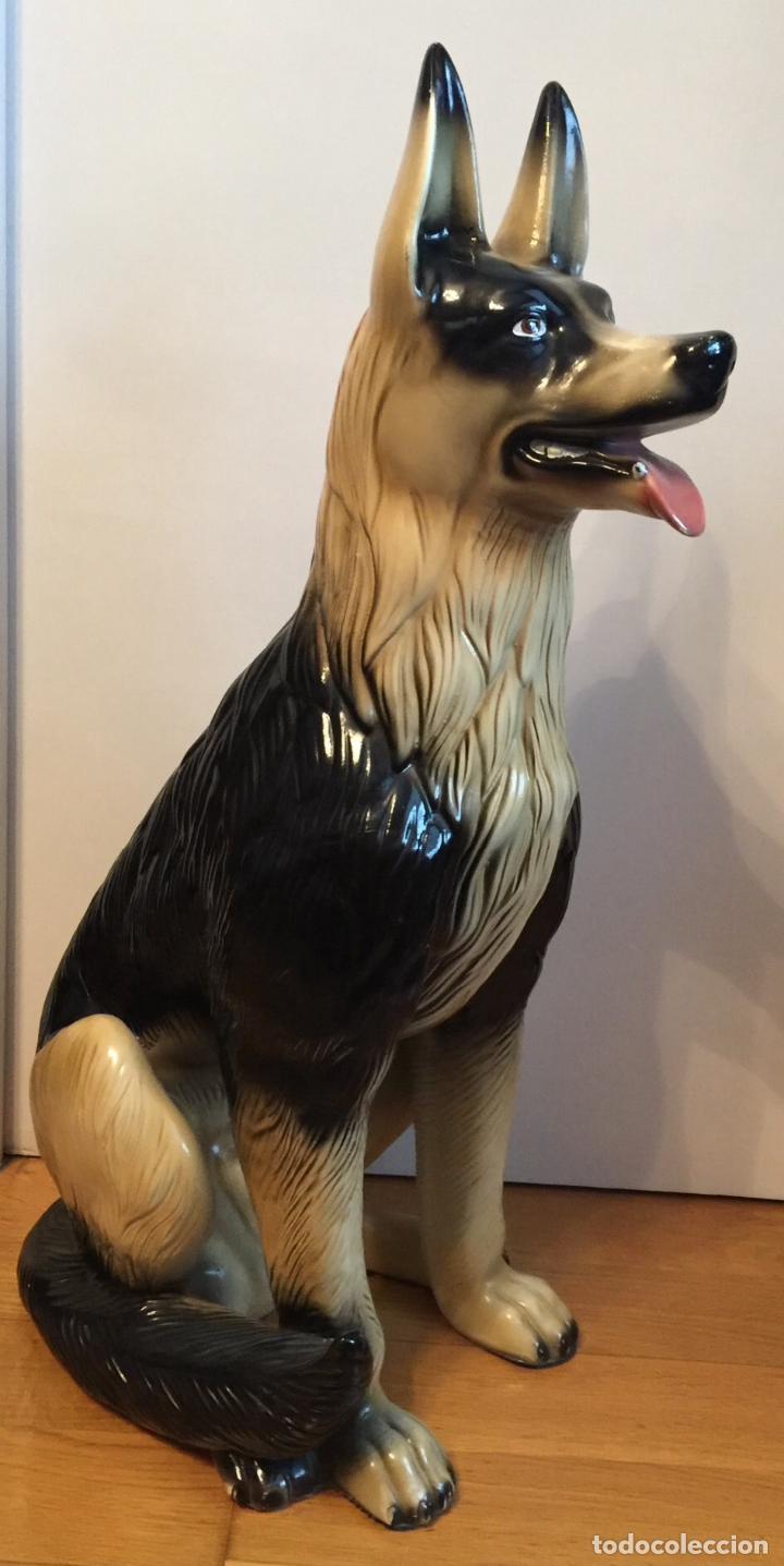 Vintage: PERRO PASTOR ALEM&Aacute;N DE CERAMICA TAMA&Ntilde;O REAL A&Ntilde;OS 70. 80 CM DE ALTO