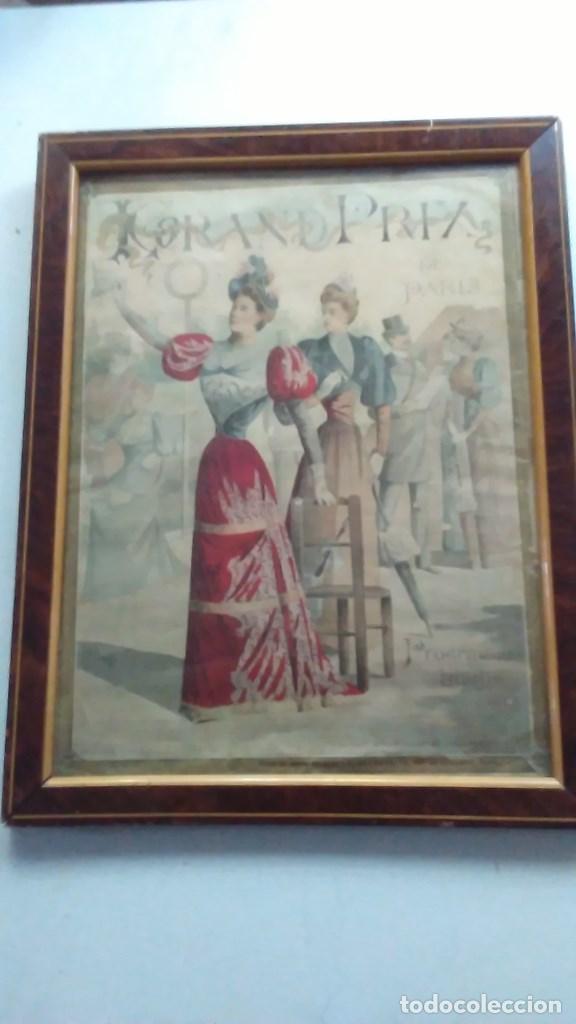 Vintage: Cartel de anuncio del gran prix de Paris. Programa ilustardo