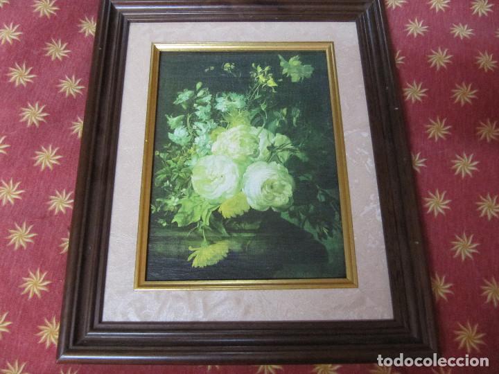 Vintage: ANTIGUO CUADRO MOTIVOS FLORALES A&Ntilde;OS 70