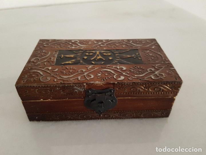 Vintage: CAJA ESTUCHE JOYERO DE MADERA Y METAL