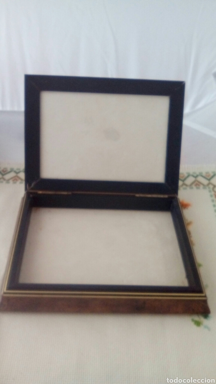 Vintage: Caja joyero en plata de ley y madera lacada - Foto 3