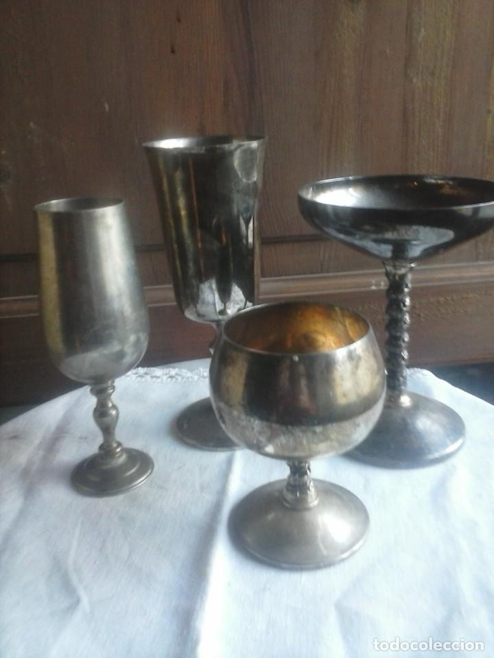 Vintage: LOTE 4 COPAS DE METAL . - Foto 1