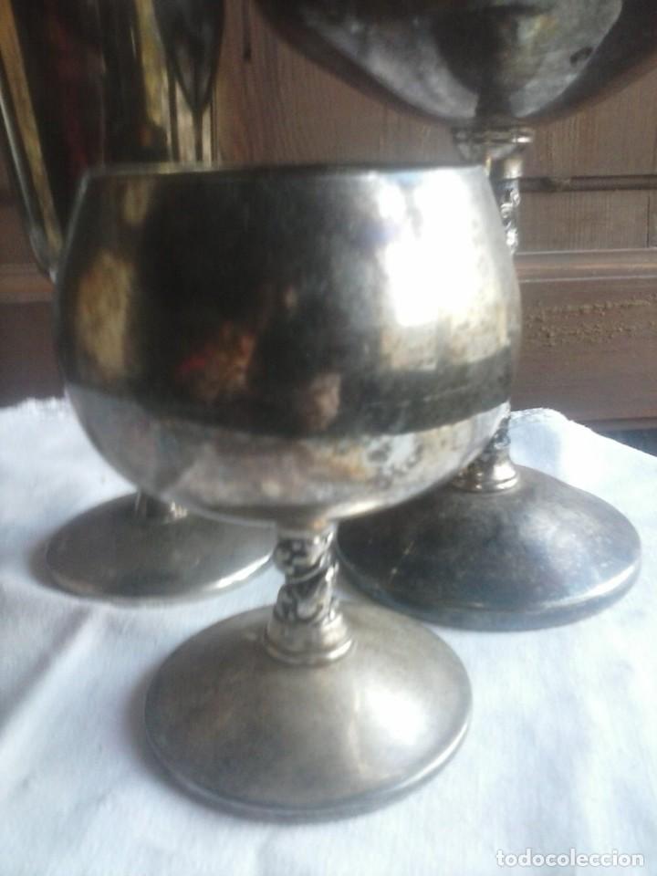 Vintage: LOTE 4 COPAS DE METAL . - Foto 4