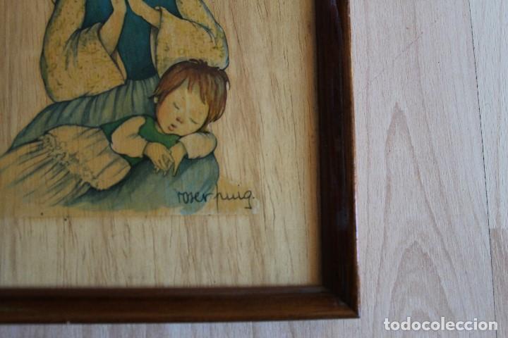 Vintage: CUADRO ROSER PUIG LAMINA SOBRE MADERA - Foto 2