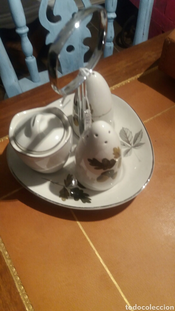Vintage: Plato con especieros porcelana inglesa - Foto 1