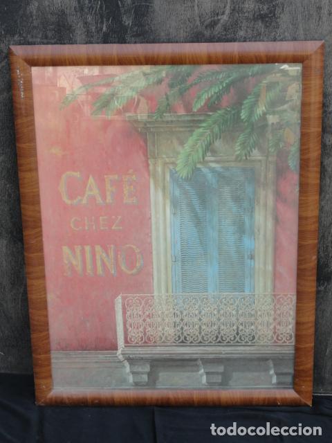 Vintage: BONITA L&Aacute;MINA ENMARCADA. CAF&Eacute; CHEZ NINO.
