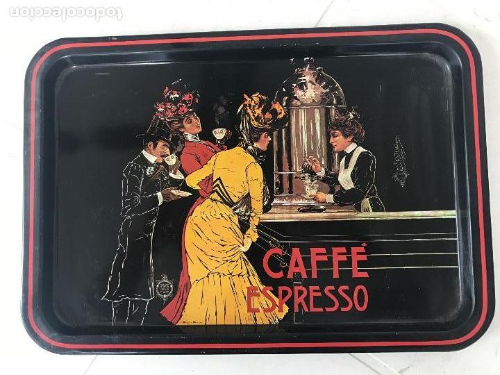 Vintage: BANDEJA SERIGRAF&Iacute;ADA VINTAGE, CAF&Eacute; ESPRESSO.