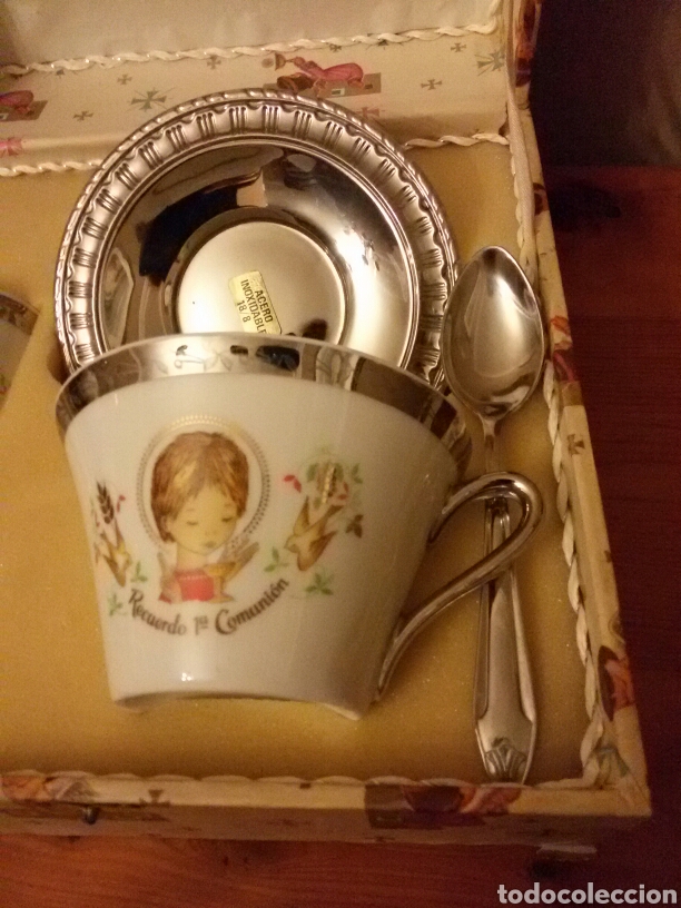 Vintage: VAJILLA RECUERDO PRIMERA COMUNION. - Foto 4