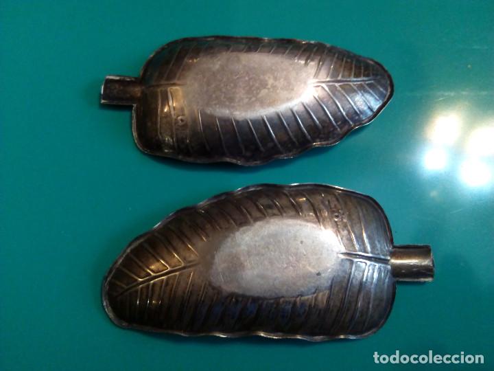 Vintage: PAREJA DE BANDEJITAS EN FORMA DE HOJA - Foto 2