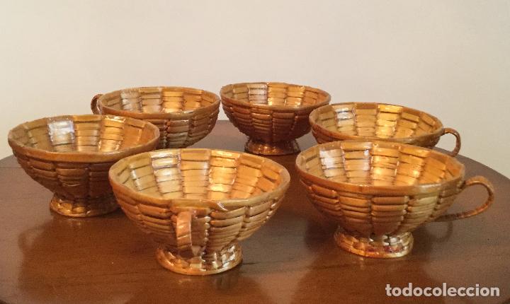 Vintage: 6 CURIOSAS TAZAS VINTAGE DE MIMBRE PARA USAR