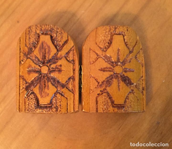 Vintage: DOS PEQUE&Ntilde;OS ICONOS, ICONO DIPTICOS SOBRE MADERA LABRADA - Foto 7