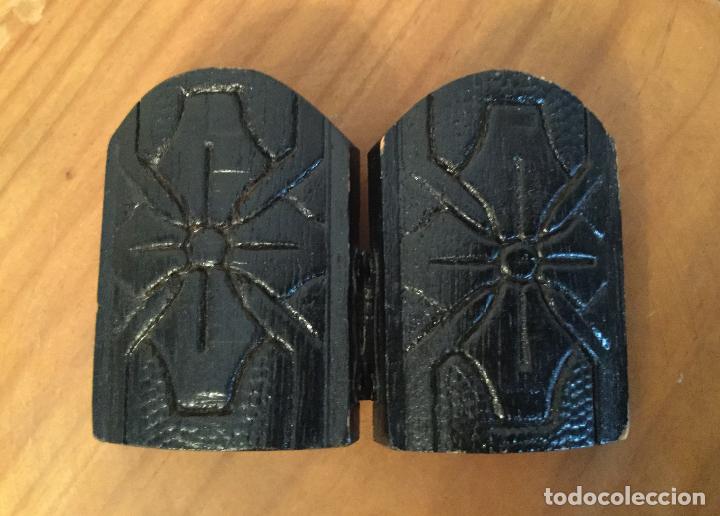 Vintage: DOS PEQUE&Ntilde;OS ICONOS, ICONO DIPTICOS SOBRE MADERA LABRADA - Foto 10