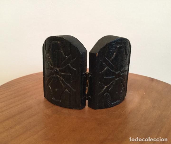Vintage: DOS PEQUE&Ntilde;OS ICONOS, ICONO DIPTICOS SOBRE MADERA LABRADA - Foto 12