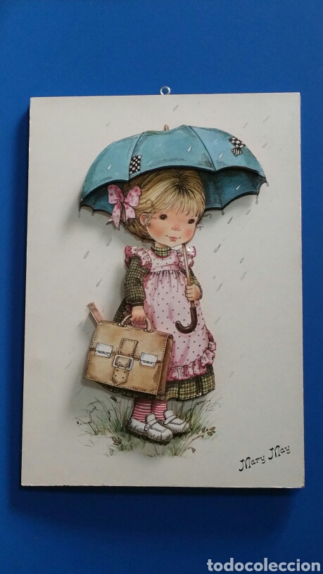 Vintage: PRECIOSO CUADRO MARY MAY EN RELIEVE A&Ntilde;OS 80
