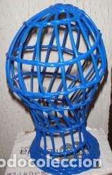 Vintage: Cabeza de mimbre, soporte expositor pelucas o sombreros