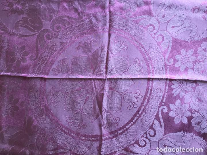 Vintage: ANTIGUA COLCHA DE SEDA NATURAL ROSA - Foto 4