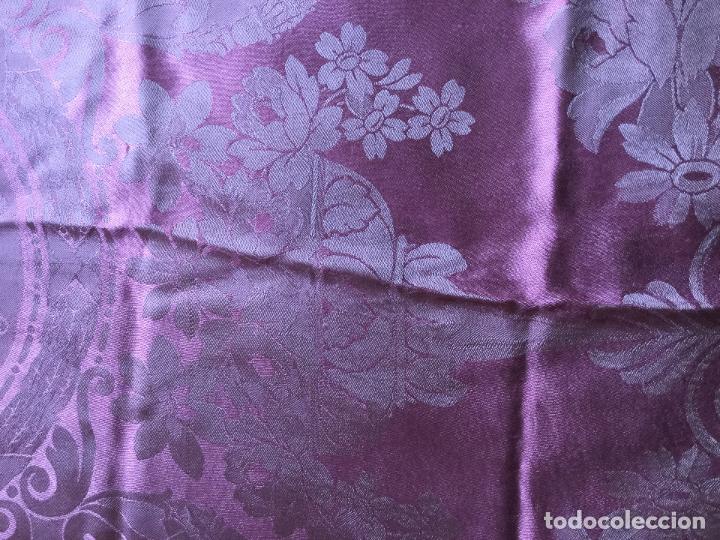 Vintage: ANTIGUA COLCHA DE SEDA NATURAL ROSA - Foto 6