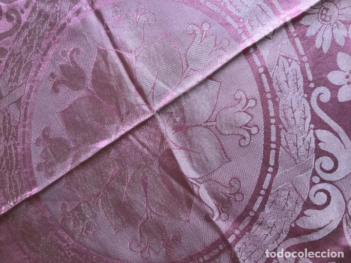 Vintage: ANTIGUA COLCHA DE SEDA NATURAL ROSA - Foto 11