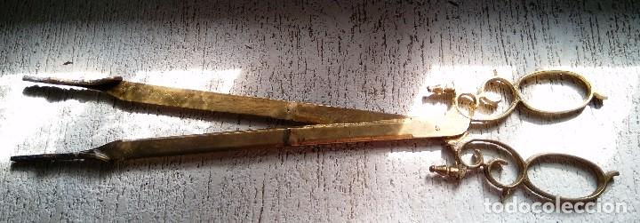 Vintage: GRANDES PINZAS DE BRONCE PARA CHIMENEA  - 62 CM DE LARGO