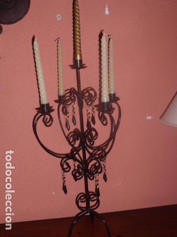Vintage: CANDELABRO DE 5 BRAZOS DE FORJA - Foto 3