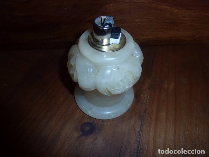 Vintage: Portamechero de alabastro blanco - Foto 3