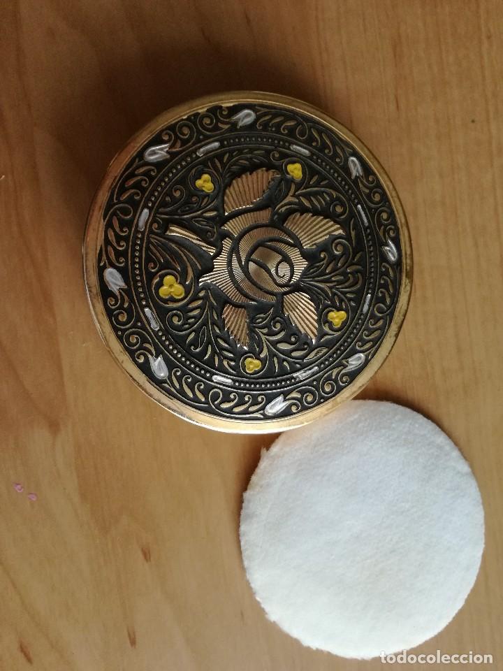 Vintage: Polvera damasquinada, Toledo. Chapada en oro - Foto 4