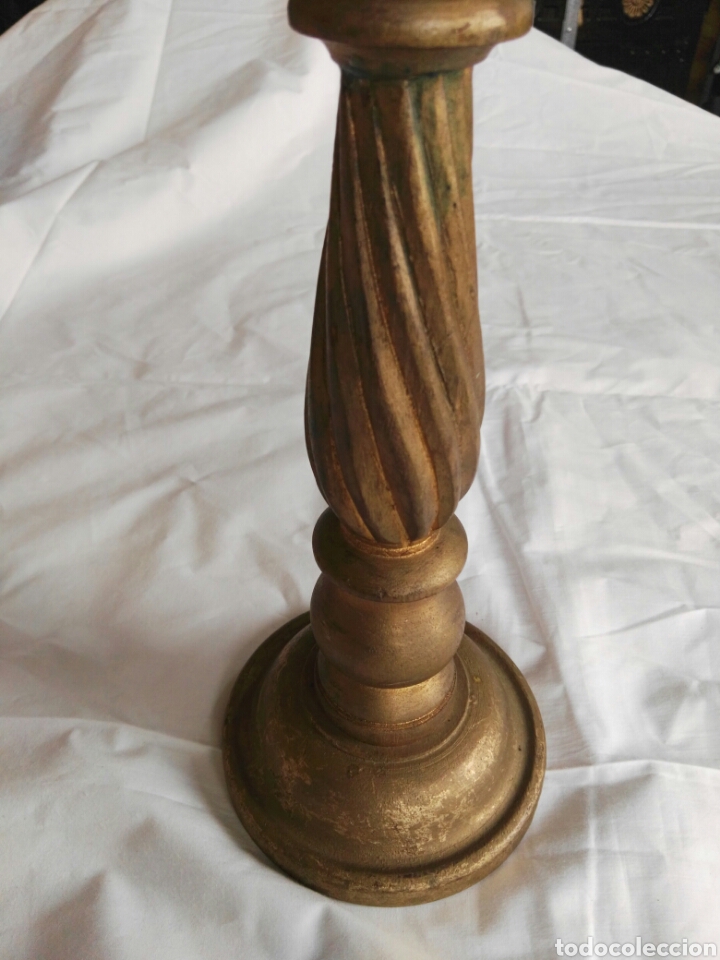 Vintage: Candelabro de madera dorado - Foto 2