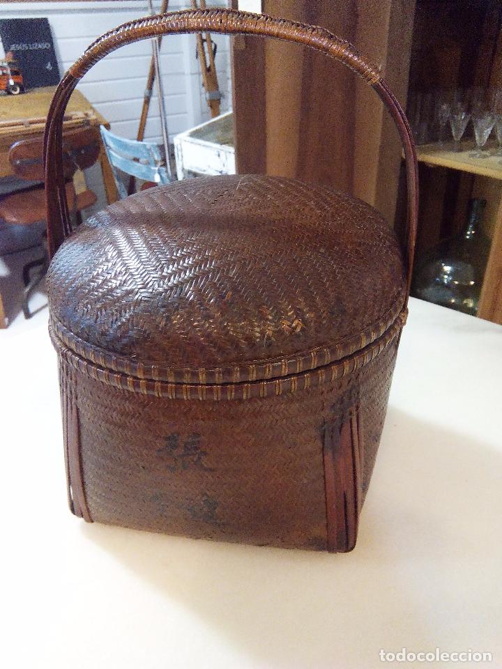 Vintage: ANTIGUO CESTO CHINO - Foto 8
