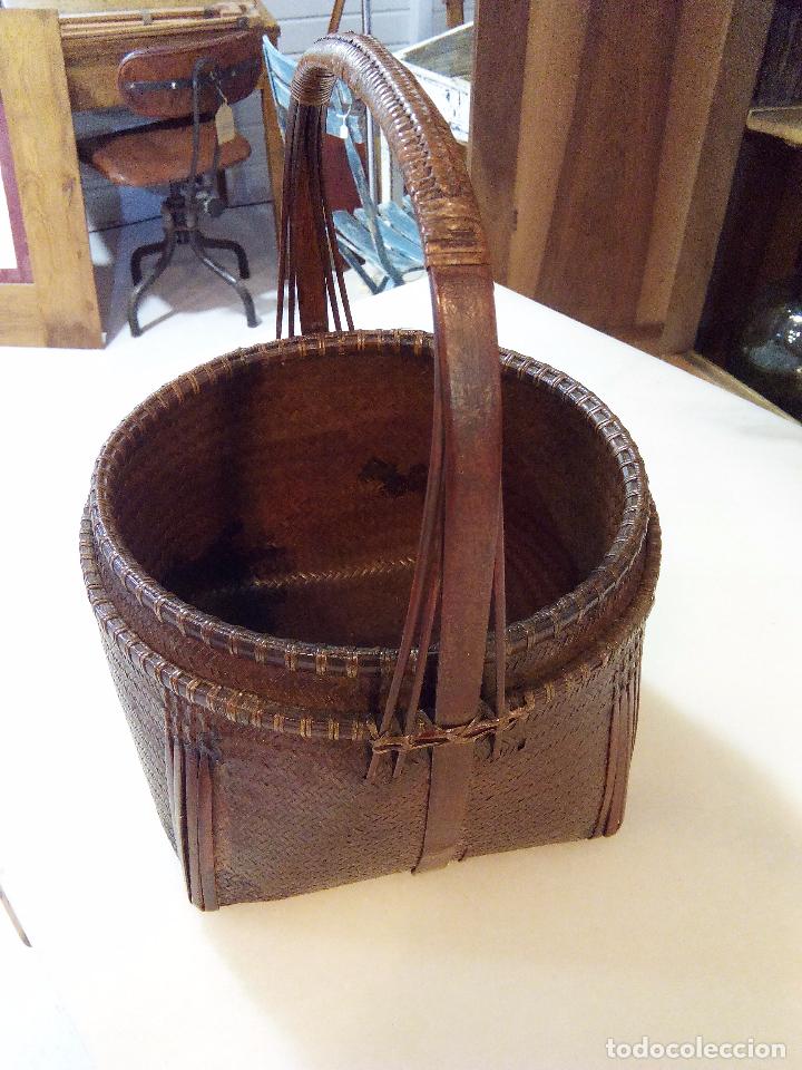Vintage: ANTIGUO CESTO CHINO - Foto 9