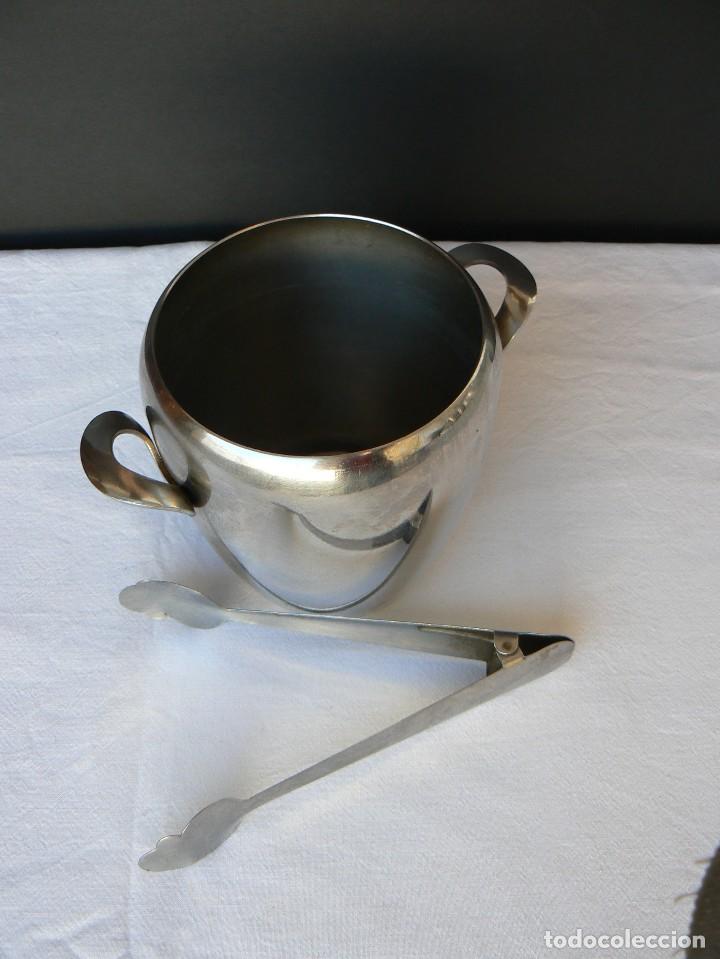 Vintage: CUBITERA ACERO INOXIDABLE CON PINZAS. - Foto 2