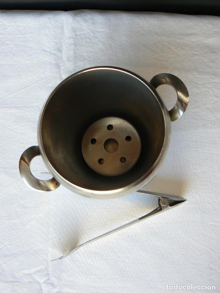 Vintage: CUBITERA ACERO INOXIDABLE CON PINZAS. - Foto 3