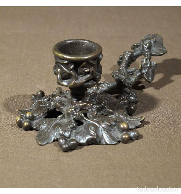 Vintage: Palmatoria de mano uvas en Bronce a la cera perdida - Foto 1