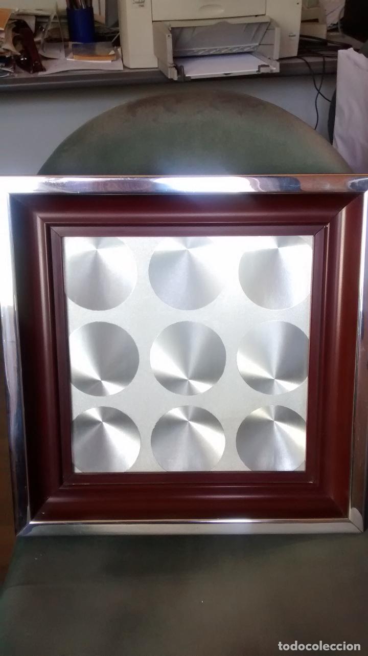 Vintage: ORIGINAL CUADRO PSICODELICO DECORACI&Oacute;N VINTAGE A&Ntilde;OS 70, MARCO MADERA Y ACERO