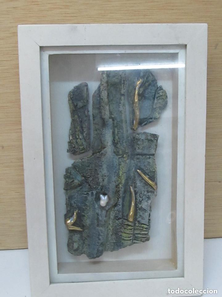 Vintage: CUARDO ABSTRACTO,EN SU MARCO EXPOSITOR DEL ARTISTA BELGA EMILE VAN DE BOORDE