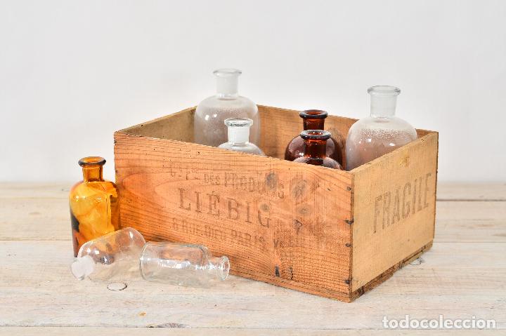 Vintage: CAJA DE VINO DECORATIVA O FLORERO MACETERO VINTAGE - ANTIGUA CAJA DE MADERA PARA BOTELLAS