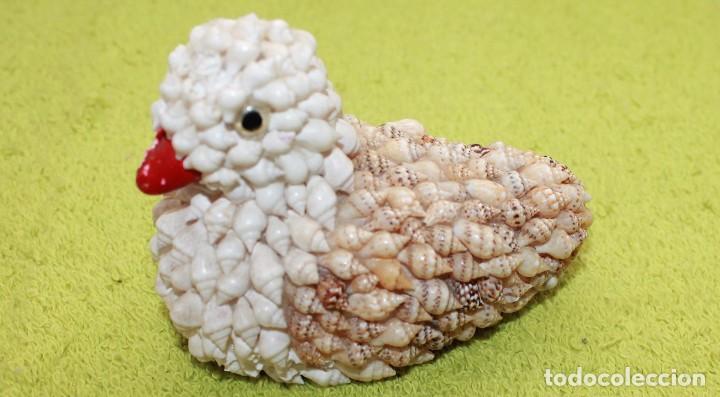Vintage: FIGURA DE PATITO DECORADO CON CARACOLAS-A&Ntilde;OS 80