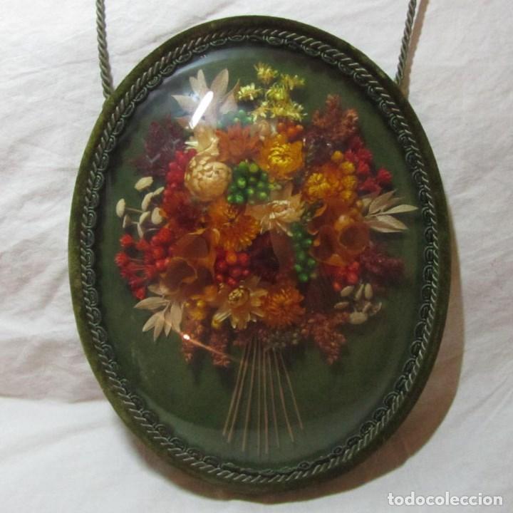 Vintage: Cuadro de flores secas con cord&oacute;n para colgar - Foto 1