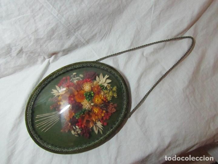 Vintage: Cuadro de flores secas con cord&oacute;n para colgar - Foto 2