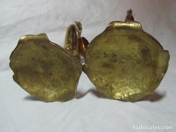 Vintage: Pareja de cigue&ntilde;as (macho y hembra) en bronce - Foto 10