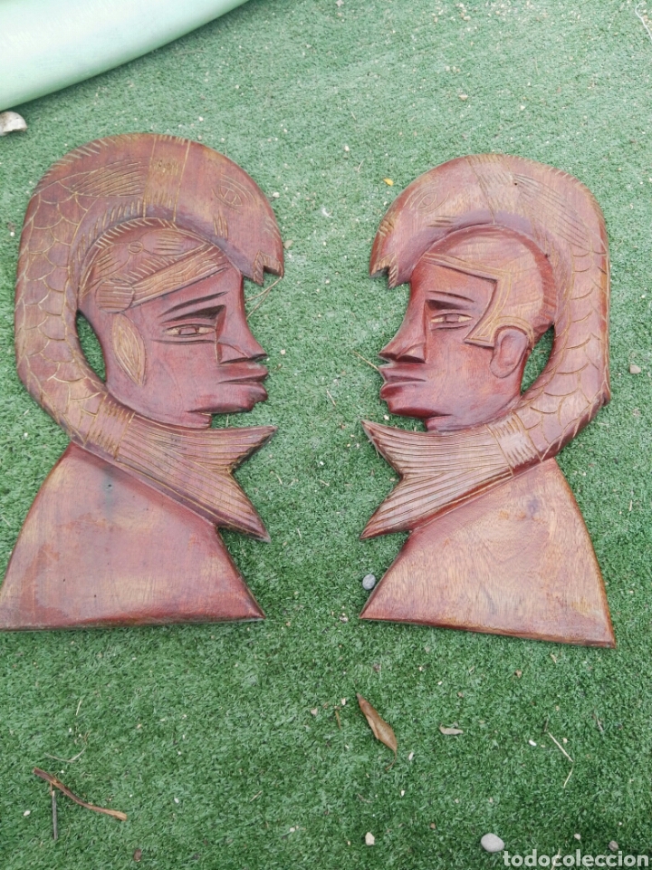 Vintage: Mascaras madera caras africanas - Foto 1