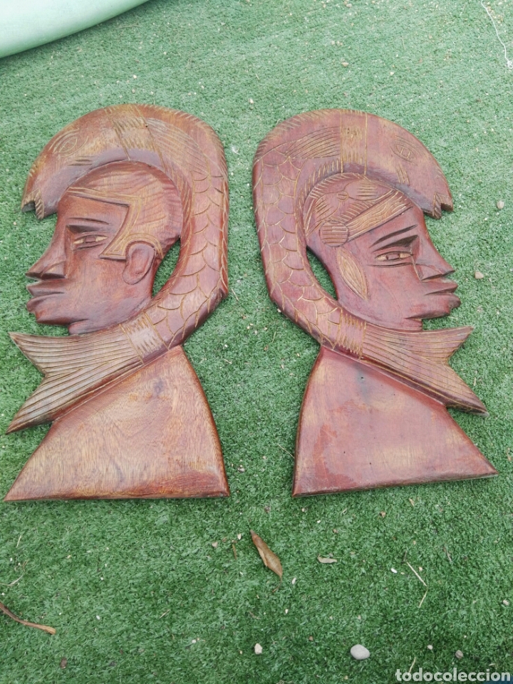 Vintage: Mascaras madera caras africanas - Foto 5