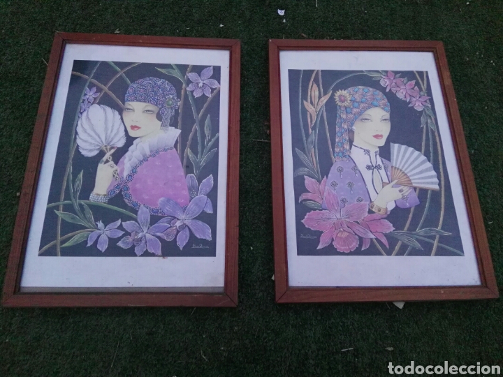 Vintage: Lote Cuadros vintage mujer - Foto 1