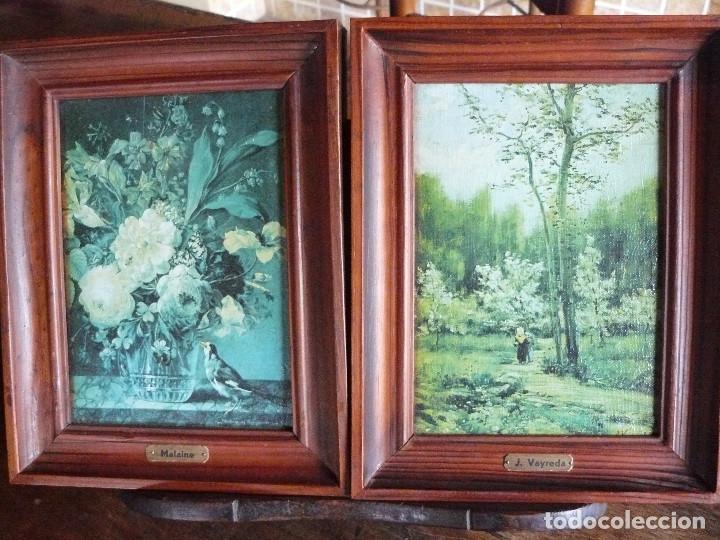 Vintage: PAREJA DE CUADROS  DECORATIVOS - MARCOS DE MADERA