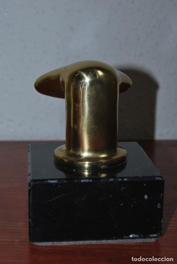 Vintage: NORAY DE BRONCE SOBRE PEANA DE M&Aacute;RMOL - Foto 2