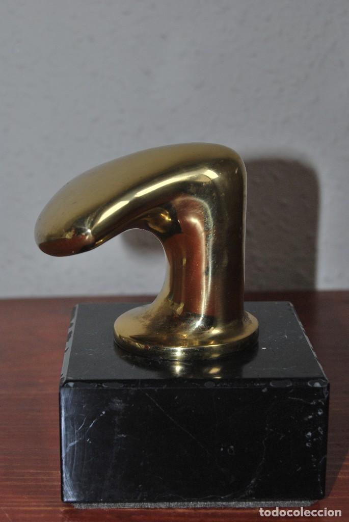 Vintage: NORAY DE BRONCE SOBRE PEANA DE M&Aacute;RMOL - Foto 3