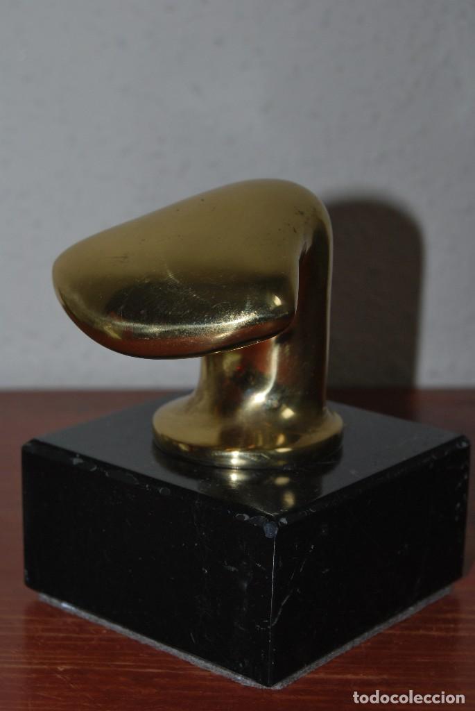 Vintage: NORAY DE BRONCE SOBRE PEANA DE M&Aacute;RMOL - Foto 4