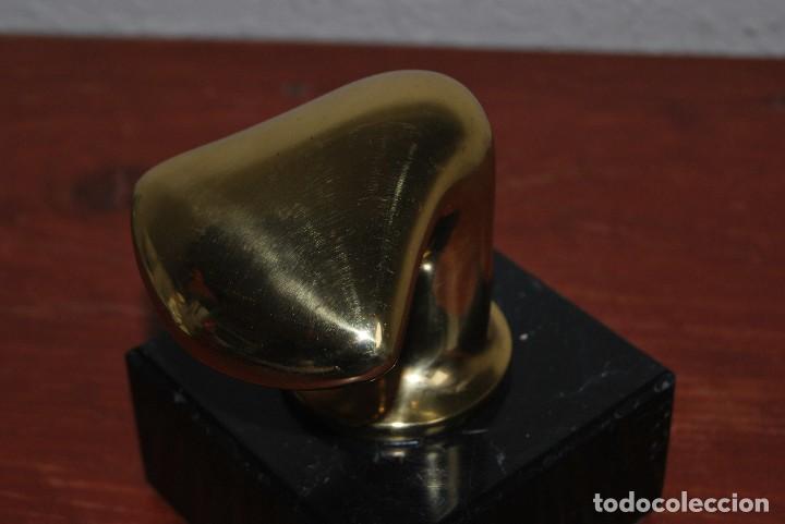 Vintage: NORAY DE BRONCE SOBRE PEANA DE M&Aacute;RMOL - Foto 5