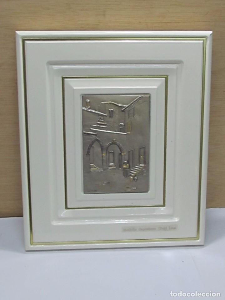 Vintage: CUADRO GOLD LINE DE PLATA Y ORO