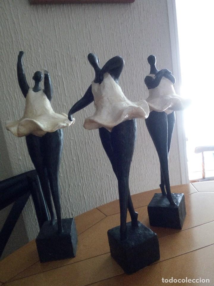 Vintage: Original tr&iacute;o de esculturas de bailarinas, tipo Botero